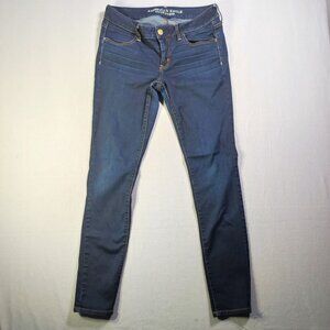 American Eagle jeans jeggings super stretch women's size 8 ink blue  akinny